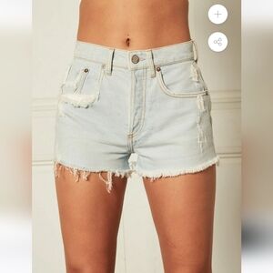Boyish Cody High Rise Cut Off Shorts Spectacular Now 26 Sustainable Light Wash
